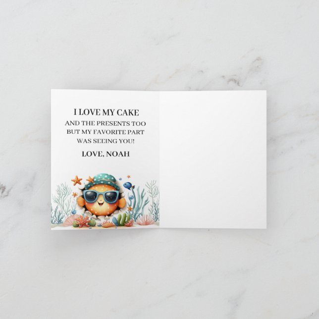 Invitación O-Fish-Ally The Big One Fishing Cumpleaños gracias (Interior)