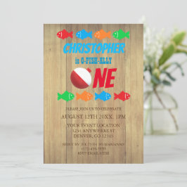 Invitación O-Fish-Ally Un pescador Primer cumpleaños