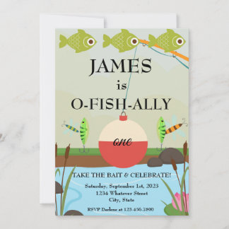 Invitación O-Fish-Ally Un primer Fiesta de cumpleaños