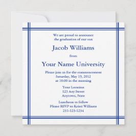 Invitación o Invitación a graduación de Blue Squar