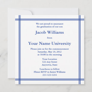 Invitación o Invitación a graduación de Blue Squar