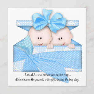 Invitación o Invitación de Baby Shower de Blue TWI