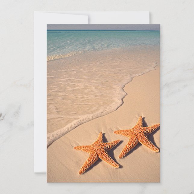 Invitación o invitación de Starfish Beach Wedding (Anverso)