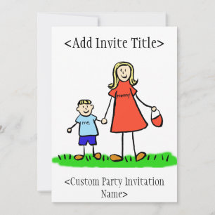 Invitación o invitación del niño "Mami y yo" (rubi