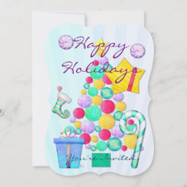 Invitación O Navidades Whimsey Folk Art