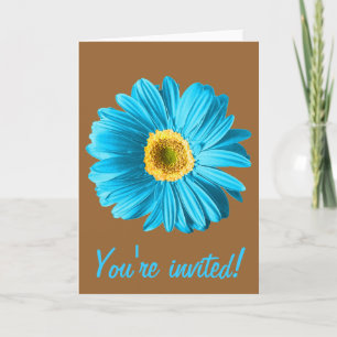 Invitación O Personalizado De Flor De Daisy Azul