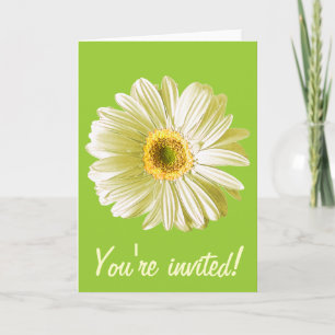 Invitación O Personalizado De Flor De Daisy Blanco