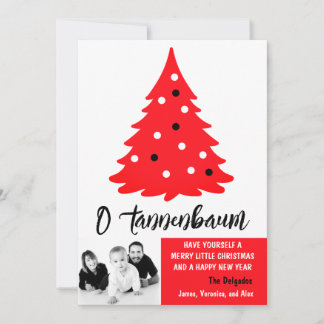 Invitación O Tannenbaum Christmas Tree Photo Card