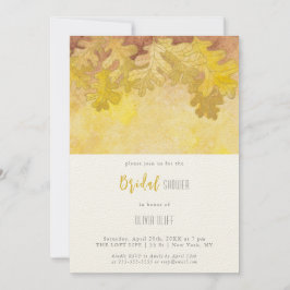 Invitación Oak otoñal deja ducha de novia