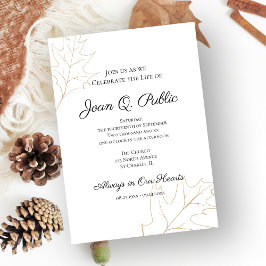 Invitación Oak otoño deja la celebración del memorial de la v