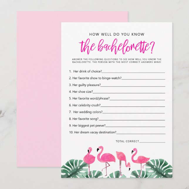 Invitación OAKLEY Flamingo Hot Pink Cuánto Sabes De Juego (Anverso / Reverso)