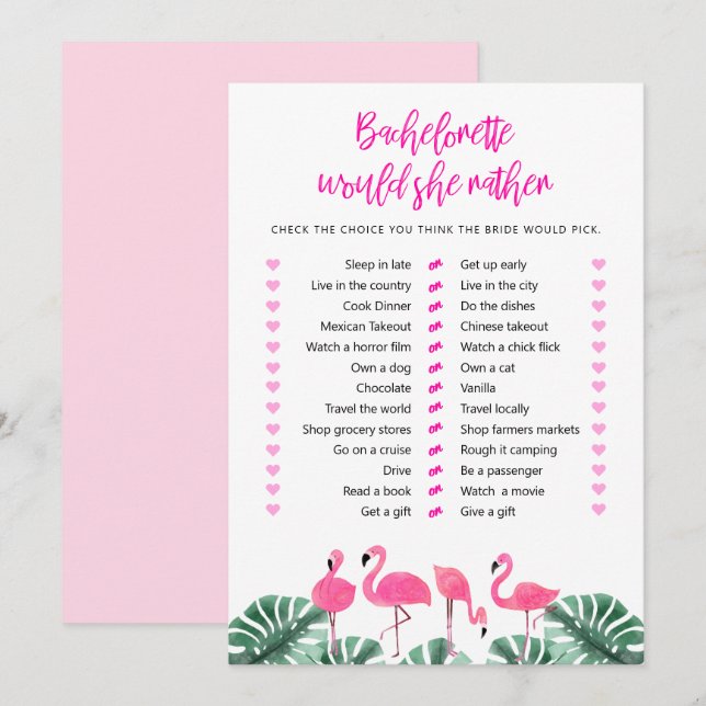 Invitación OAKLEY La Diversión De Flamingo Rosado Caliente Pr (Anverso / Reverso)