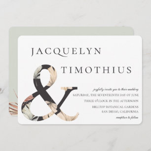 Invitación Oasis costero Boho-Moda Ampersand Boda