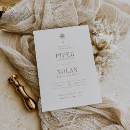 Invitación OASIS Palm Tree Taupe Wedding