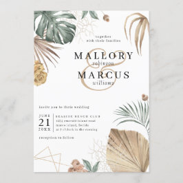 Invitación Oasis tropical Boda de la isla de Pampas