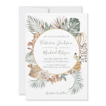Oasis tropical Boda de la Palm Wreath moderna