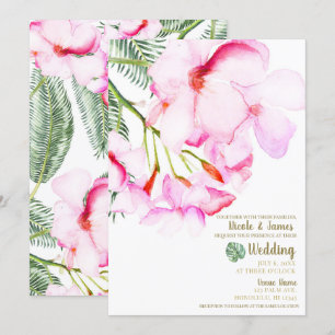 Invitación Oasis tropical Boda floral verde verde hawaiano ro