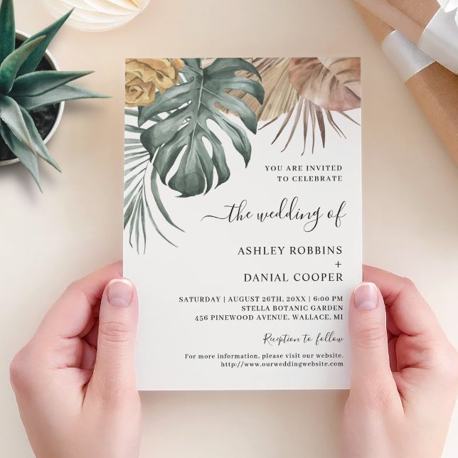 Invitación Oasis tropical del Boho deja Boda (Subido por el creador)