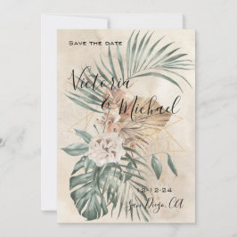 Invitación Oasis tropical Palm moderna Guardar la Boda de fec