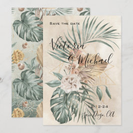 Invitación Oasis tropical Palm moderna Guardar la Boda de fec