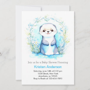 Invitación Oasis Watercolor Boy Baby Shower