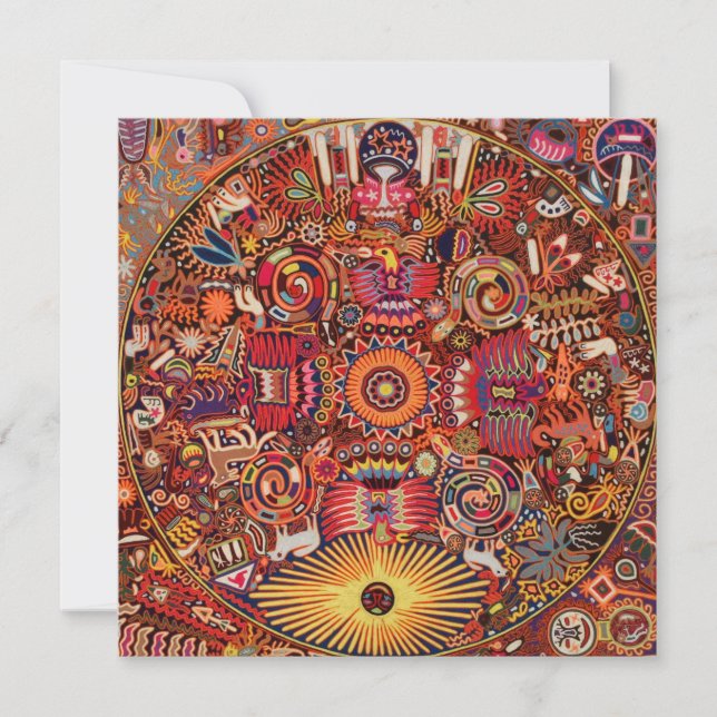 Invitación Oaxaca México Viaje del arte tribal maya mexicano (Anverso)