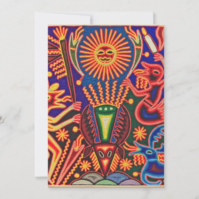 Invitación Oaxaca México Viaje del arte tribal maya mexicano (Anverso)