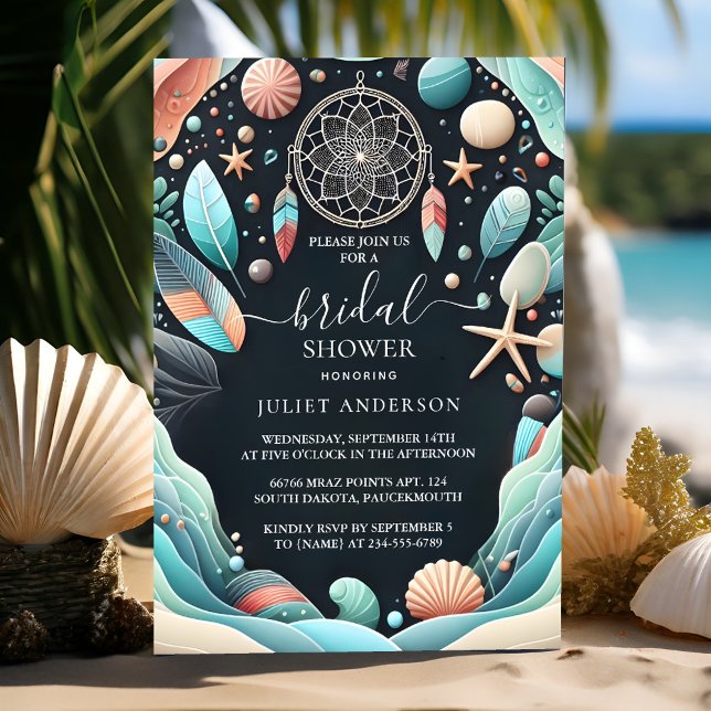 Invitación Obra de arena acuática ducha de novia con vidrio m (Subido por el creador)