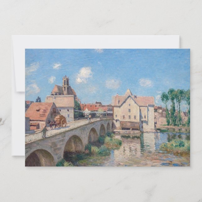 Invitación Obra de arte de Alfred Sisley - Le Pont de Moret (Anverso)
