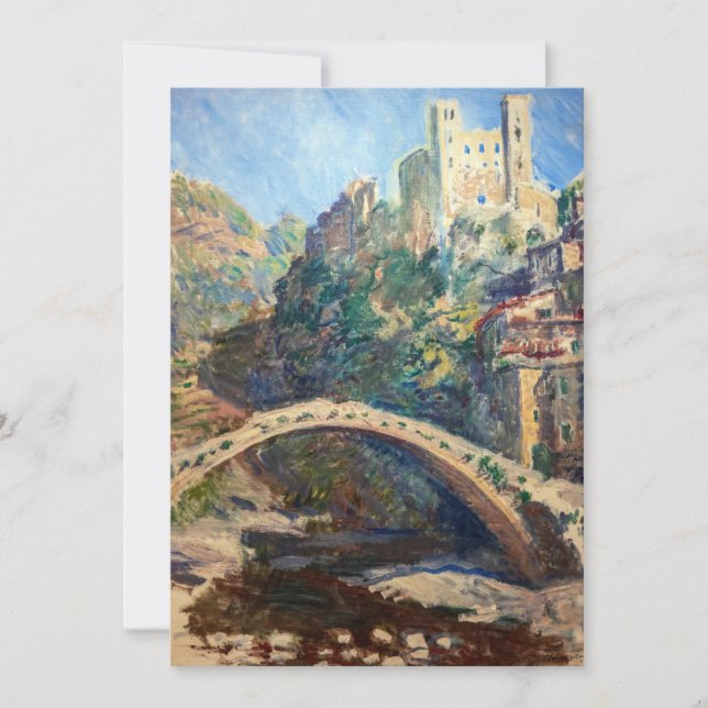 Invitación Obra de arte de Claude Monet - El castillo de Dolc (Anverso)