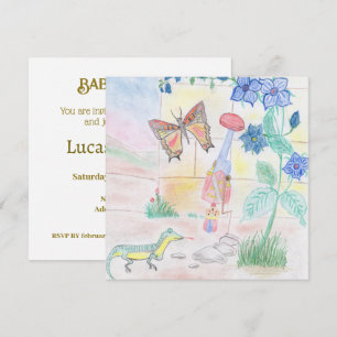 Invitación Obra de arte de niños personalizados, juguete de d