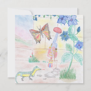 Invitación Obra de arte de niños personalizados, juguete de d