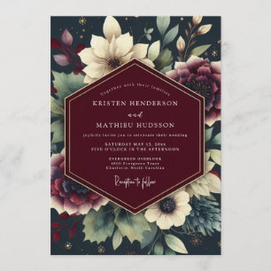 Invitación Obra Maestra de Boda Claret Noir