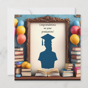 Invitación Obras de arte de graduación con globos