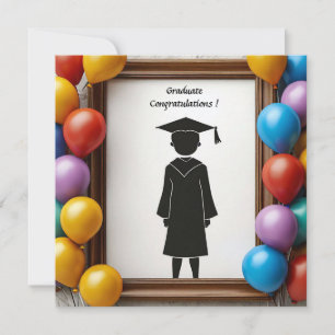 Invitación Obras de arte de graduación con globos