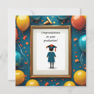 Invitación Obras de arte de graduación con globos