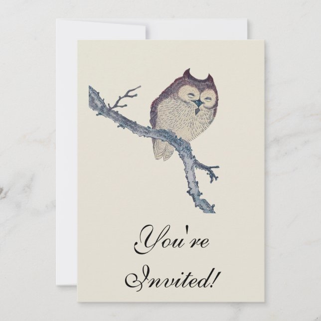 Invitación Obras de arte de la noche de la lechuza japonesa (Anverso)