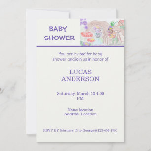 Invitación Obras de arte de niños personalizados, dos ratones