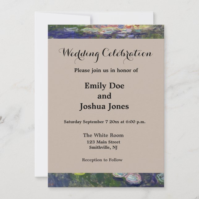 Invitación Obras maestras de nenúfares de Monet (Anverso)