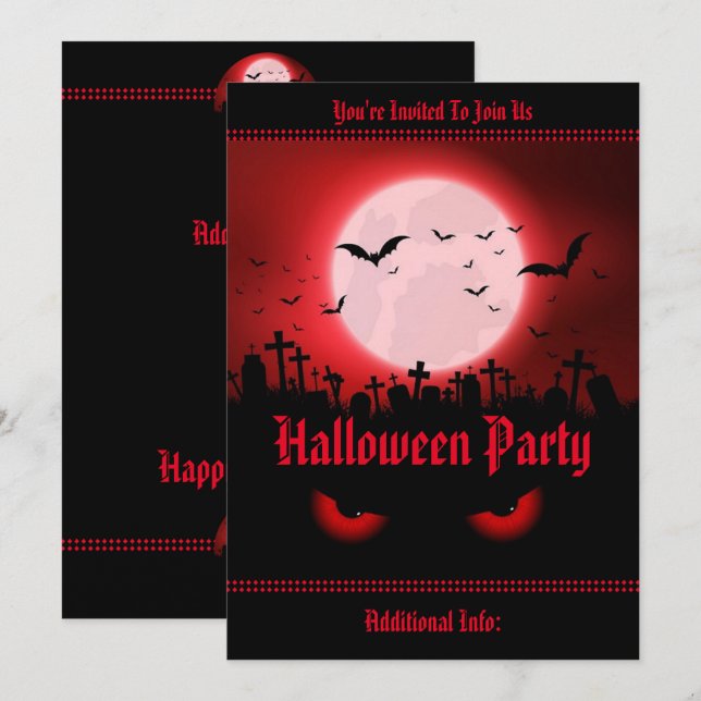 Invitación Observadores nocturnos oscuros (Anverso / Reverso)