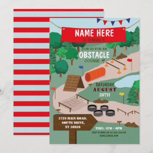 Invitación Obstacle Course Birday Party Adventure Park