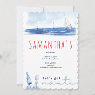 Invitación Obtén a Nauti Bachelorette Weekend Fiesta de barco