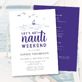 Invitación Obtén a Nauti Fiesta de barcos náuticos Bacheloret