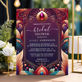 Invitación Obtén Caída Verde azulada Suave Ducha Bridal De To