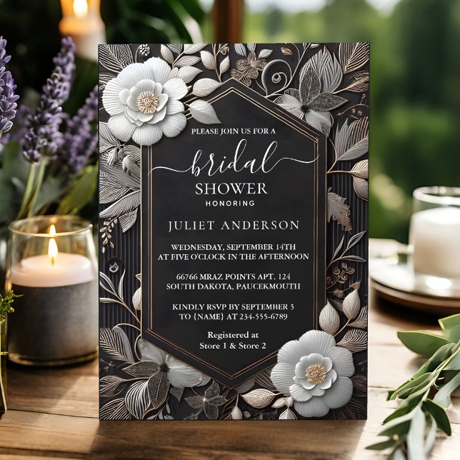 Invitación Obtén ducha de novia Grabado en relieve de Relieve (Subido por el creador)