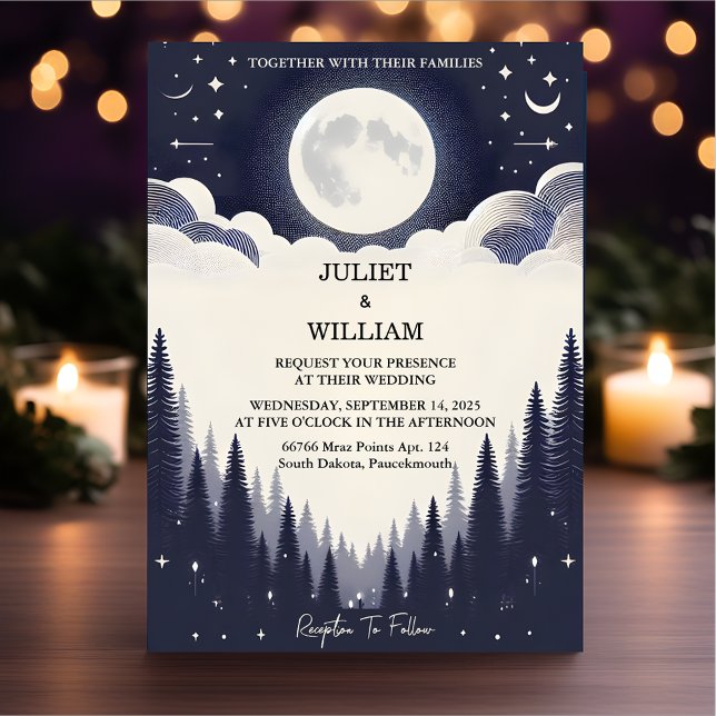 Invitación Obtén el Boda de luz de nube de las estrellas del  (Subido por el creador)