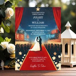 Invitación Obtén el Boda más popular para el cine retro