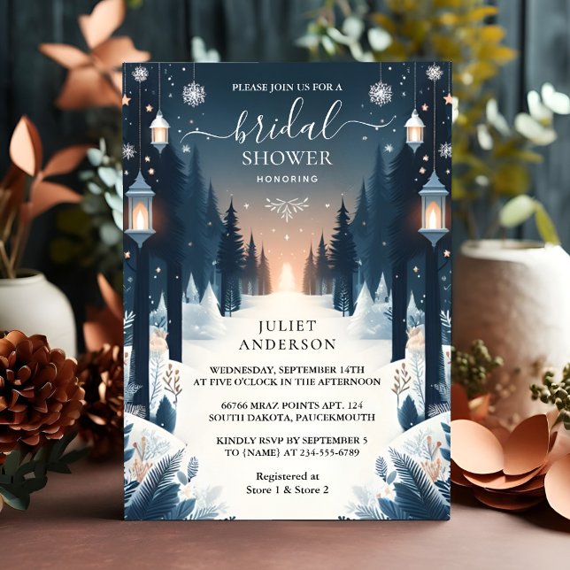 Invitación Obtén estrellas forestales nieve brillante ducha d (Subido por el creador)