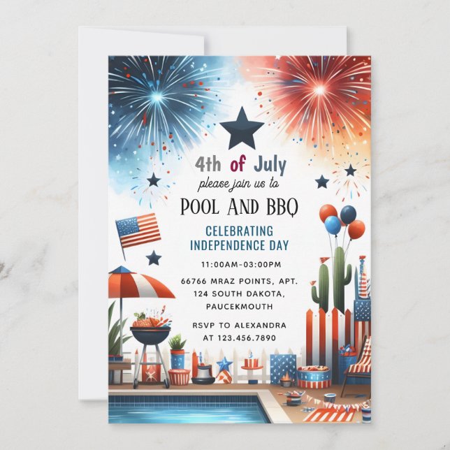 Invitación Obtén la bandera azul blanco rojo de los Estados U (Anverso)