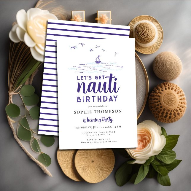 Invitación Obtén Nauti Boat Beach Coastal Fiesta 30 cumpleaño (Subido por el creador)